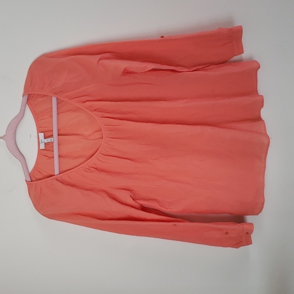 Joie sherbet orange cotton scoop neck prairie cottage core blouse, women small